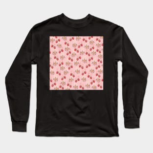 Strawberry Pink Pattern Long Sleeve T-Shirt